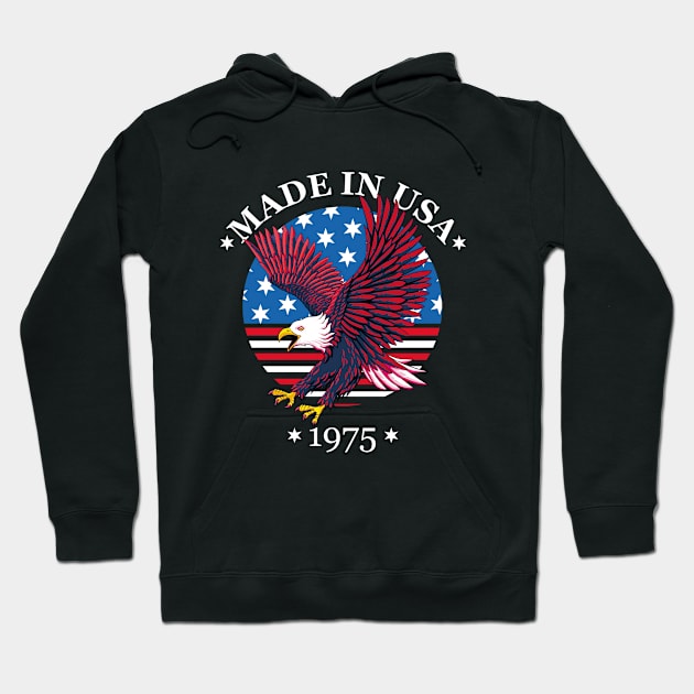 Made in USA 1975 - Patriotic National Eagle Hoodie by TMBTM